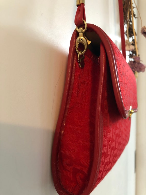 Vintage PIERRE CARDIN Cherry Red Bag - image 8