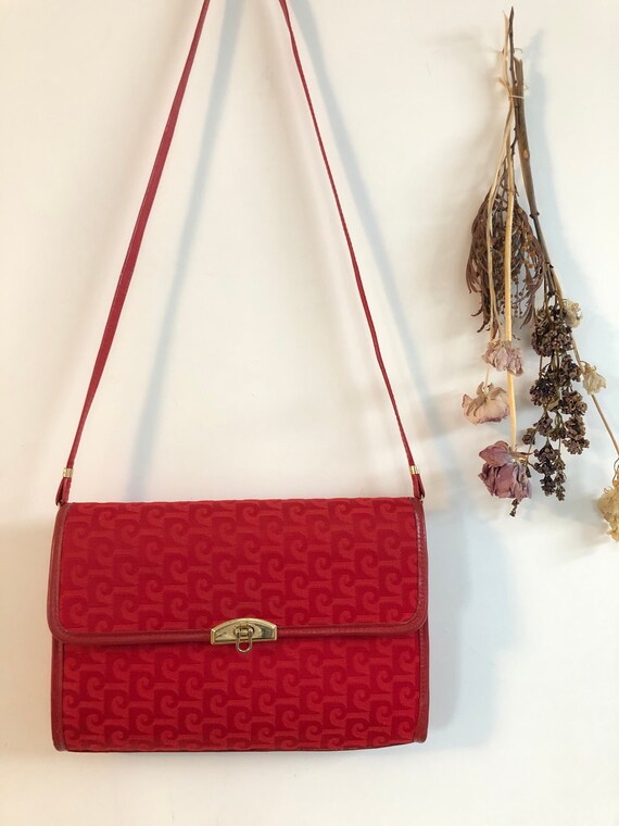 Vintage PIERRE CARDIN Cherry Red Bag - image 2