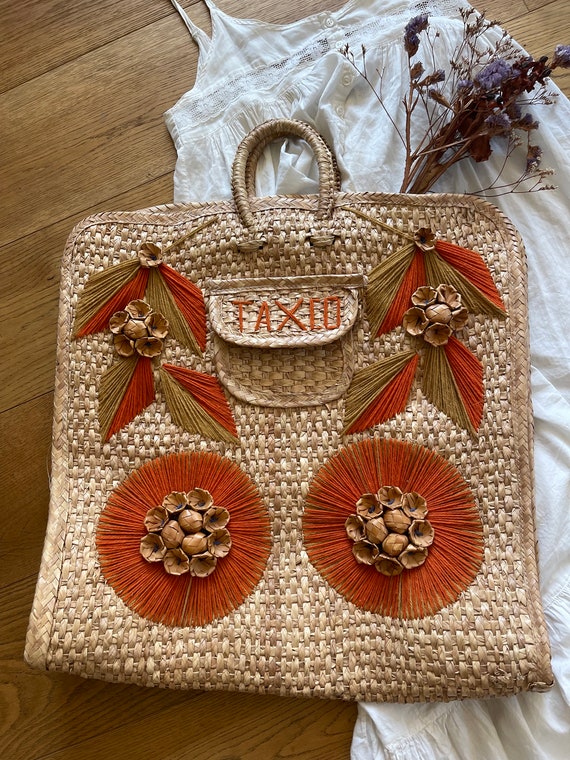 Large Vintage Woven Market Bag - image 2