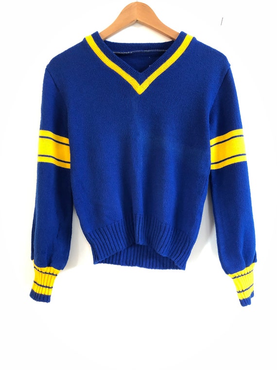 Vintage Collegiate V Neck Sweater