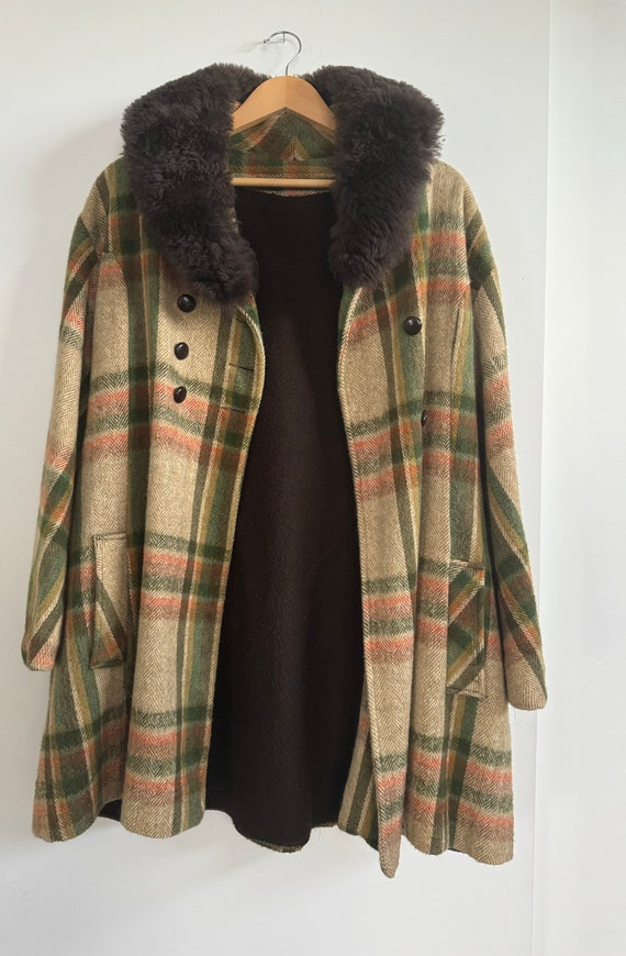 70s Plaid Coat