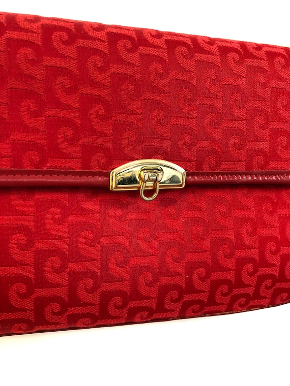 Vintage PIERRE CARDIN Cherry Red Bag - image 3