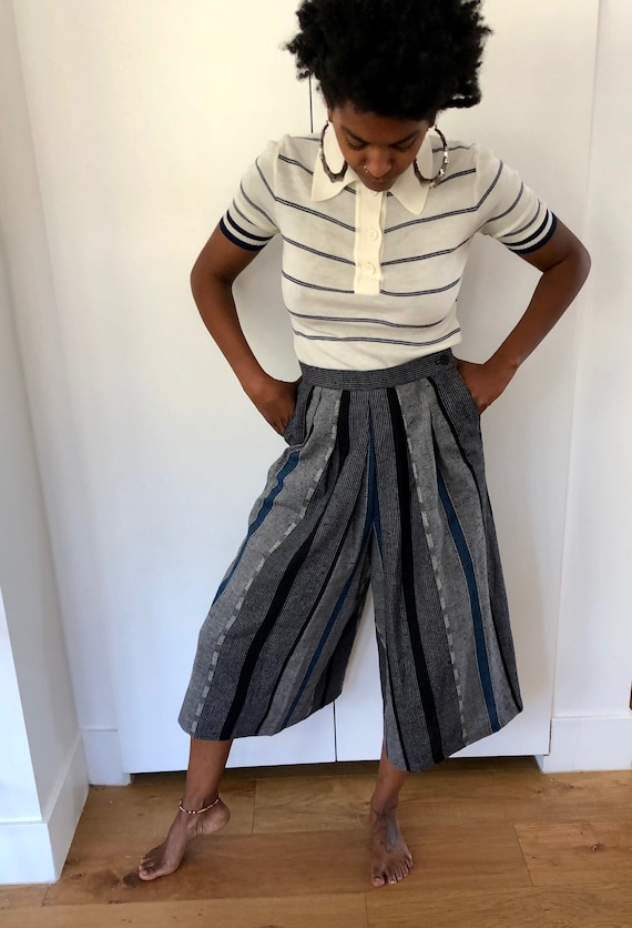 Vintage Striped Gaucho Pants
