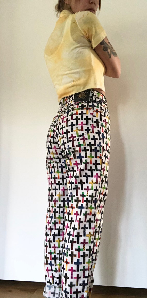 Vintage 90s VERSACE Cross Motif Pant - image 2