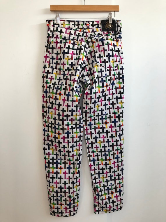 Vintage 90s VERSACE Cross Motif Pant - image 7