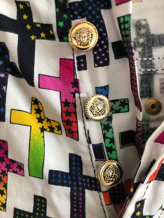 Vintage 90s VERSACE Cross Motif Pant - image 6