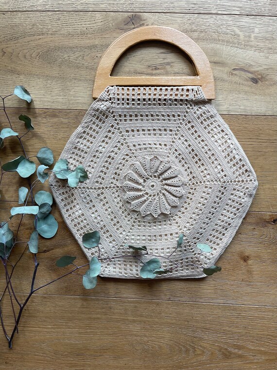 Vintage 70s Macrame bag - image 1