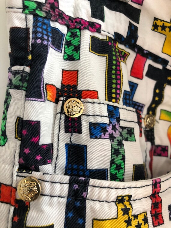 Vintage 90s VERSACE Cross Motif Pant - image 5