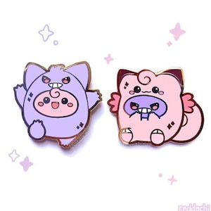 Gengar and Clefable Enamel Pins