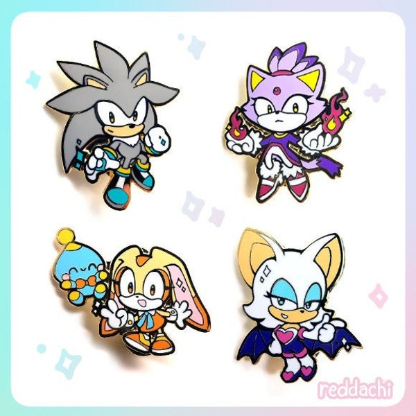 Hedgehog Pins Vol. 2: Silver, Blaze, Rouge, Cream & Cheese