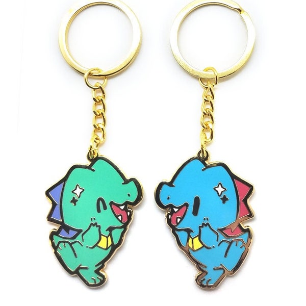 Totodile Shiny Double-sided Enamel Keychain Charm