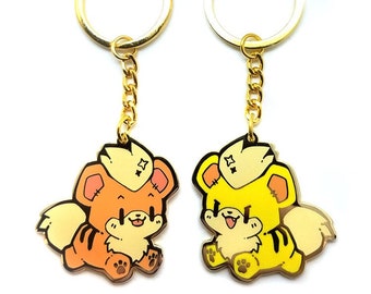 Growlithe Shiny Double-sided Enamel Keychain Charm