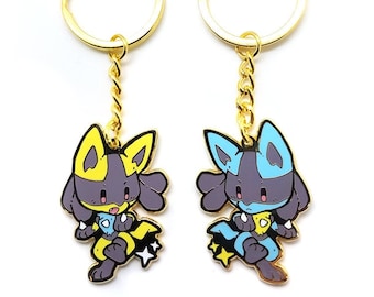 Lucario Shiny Double-sided Enamel Keychain Charm