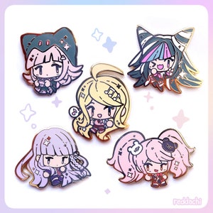 Dangron Enamel Pins Vol 2: Chiaki Nanami, Ibuki Mioda, Kaede Akamatsu, Kyoko Kirigiri, Junko Enoshima