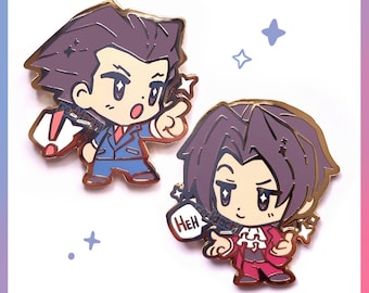 PW:AA Enamel Pins | Wright and Edgeworth