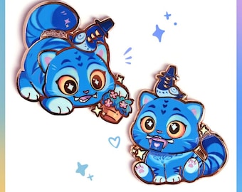Kpop Demon Enamel Pins | UV-printed | Derpy & Sussy with Letter and Plant