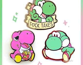 NEW! Yoshi Taxes | Enamel Pins | Beeg Yoshi, Baby Yoshi, Yoshi Taxes