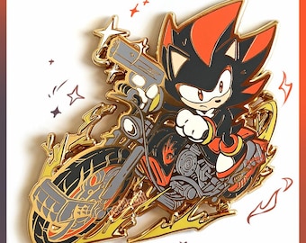 Shadow XL 2.7" Enamel Pin | Shadow on Motorbike
