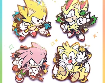 Hedgehog Pins | Super Tails, Super Knuckles, Super Shadow, etc.