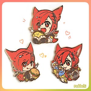 FFXIV Graha Pins | Graha Tia with Burger, Taco, Ice cream