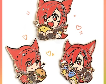 FFXIV Graha Pins | Graha Tia with Burger, Taco, Ice cream