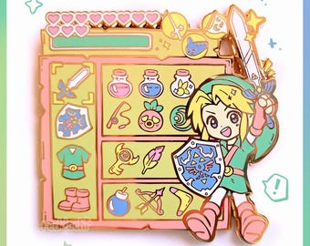 LOZ Inventory 2.7" XL Enamel Pin | Ocarina of Time, Majora's Mask, Windwaker, Link's Awakening