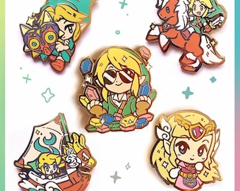 LOZ Enamel Pins | Majora's Mask, Link and Epona, Link with Rupees, Wind Waker Link, Zelda (Wind Waker)