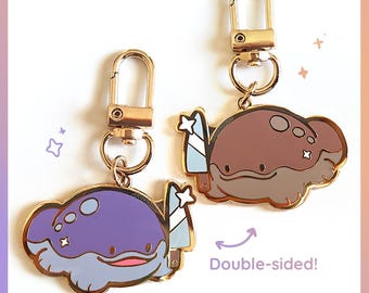 Clodsire Double-sided Enamel Charm | Clodsire with Knife | Metal Keychain with 2 Unique Sides!