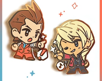 AJ:AA Enamel Pins | Apollo and Klavier