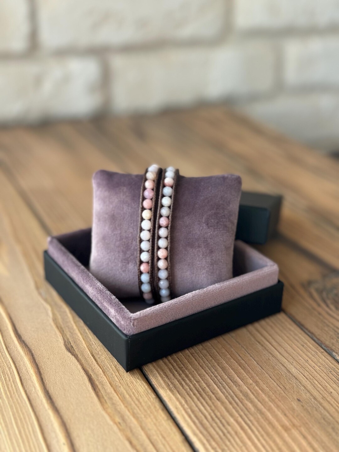 Custom Handmade Wrap Bracelet With Natural Gemstones Personalized 