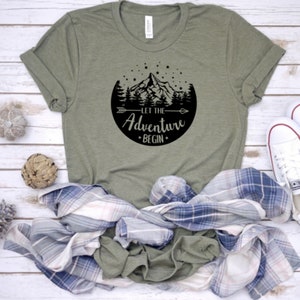 Let the Adventure Begin Shirt, Adventure Shirt, Vacation Shirt, Hiking ...