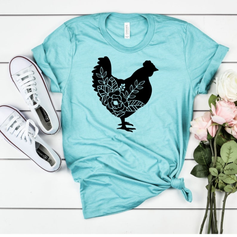 Floral Chicken Heart Shirt