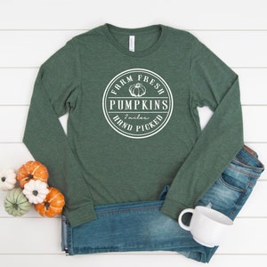 Fall Long Sleeve Shirts, Pumpkin Shirt, Autumn Shirt, Fall Shirt Women, Fall Pumpkin Shirt, Fall Long Sleeve T Shirt, Pumpkin Long Sleeve