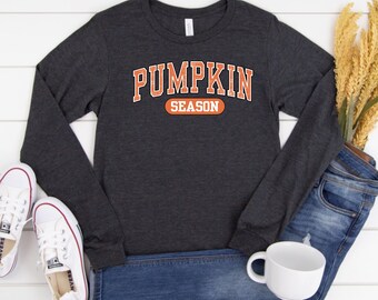Pumpkin Season Long Sleeve Shirt: Fall Graphic Tee