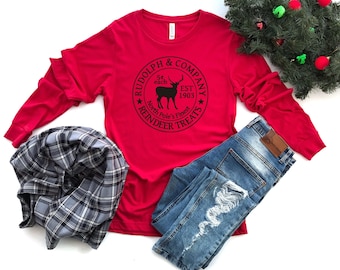 Rudolph Reindeer Treats Christmas Shirt: Graphic Shirt