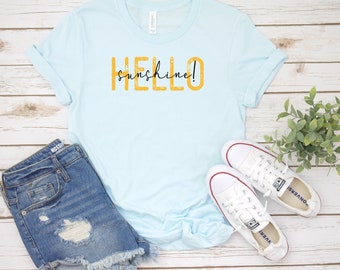 Hello Sunshine Graphic Tee: Minimalist Summer Shirt