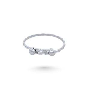 Silver Adjustable Bamboo Baby Bangle, 3MM