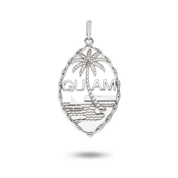 Silver Guam Seal Bamboo Pendant