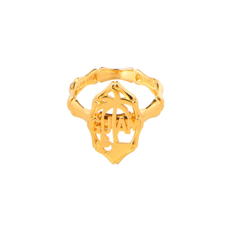 14K Gold Guam Seal Ring Etsy