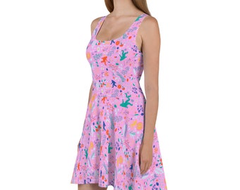 Bigfoot Dress - Pink Flowers | Bigfoot Gifts for Her | Sasquatch Gift Idea | Bigfoot Christmas | Bigfoot Mother's Day | Cryptid Gifts