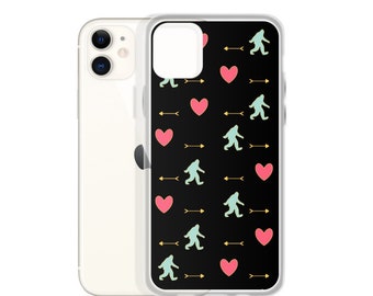 Bigfoot iPhone Case - Hearts & Arrows | Bigfoot Gift Idea for Him or Her | Sasquatch Gifts | Funny Phone Case | Funny Gifts