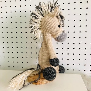 Crocheted Fjord Horse stuffed animal