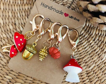 Sets 5 Stitch markers autumn theme