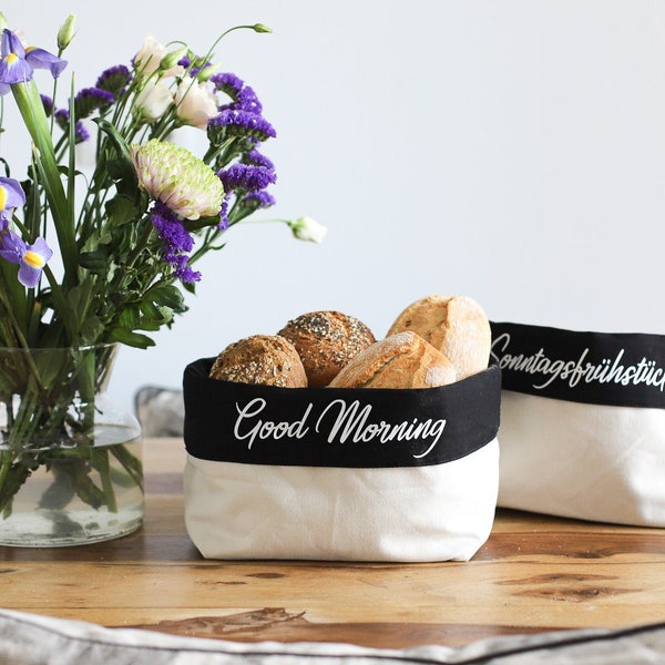 Corbeille à pain en tissu / panier de rangement / corbeille à pain personnalisable coton maison cadeau de pendaison de crémaillère petit déjeuner du dimanche