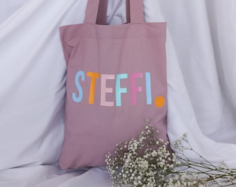 personalisiert Jutebeutel jga,Jutetasche,Stofftasche,natur,schwarz,salbei grün,rosa,Name,Geschenk,Beutel,Bio Baumwolle,turnsack ,Muttertag