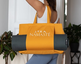 Bolsa de yoga / bolsa de playa / bolsa de deporte hecha de algodón orgánico -Namaste