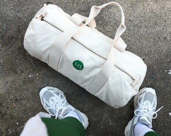 Personalizable classic weekender made of organic cotton with your initials