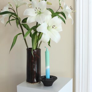 No. 54 Ocean Stearin Candles, Dip Dye, Blue Green Pastel, Handmade, Gift, Birthday, Easter, Spring image 3