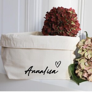 Utensilo Aufbewahrungskörbchen Kinderzimmer Baby Stoff natur personalisiert mit Namen