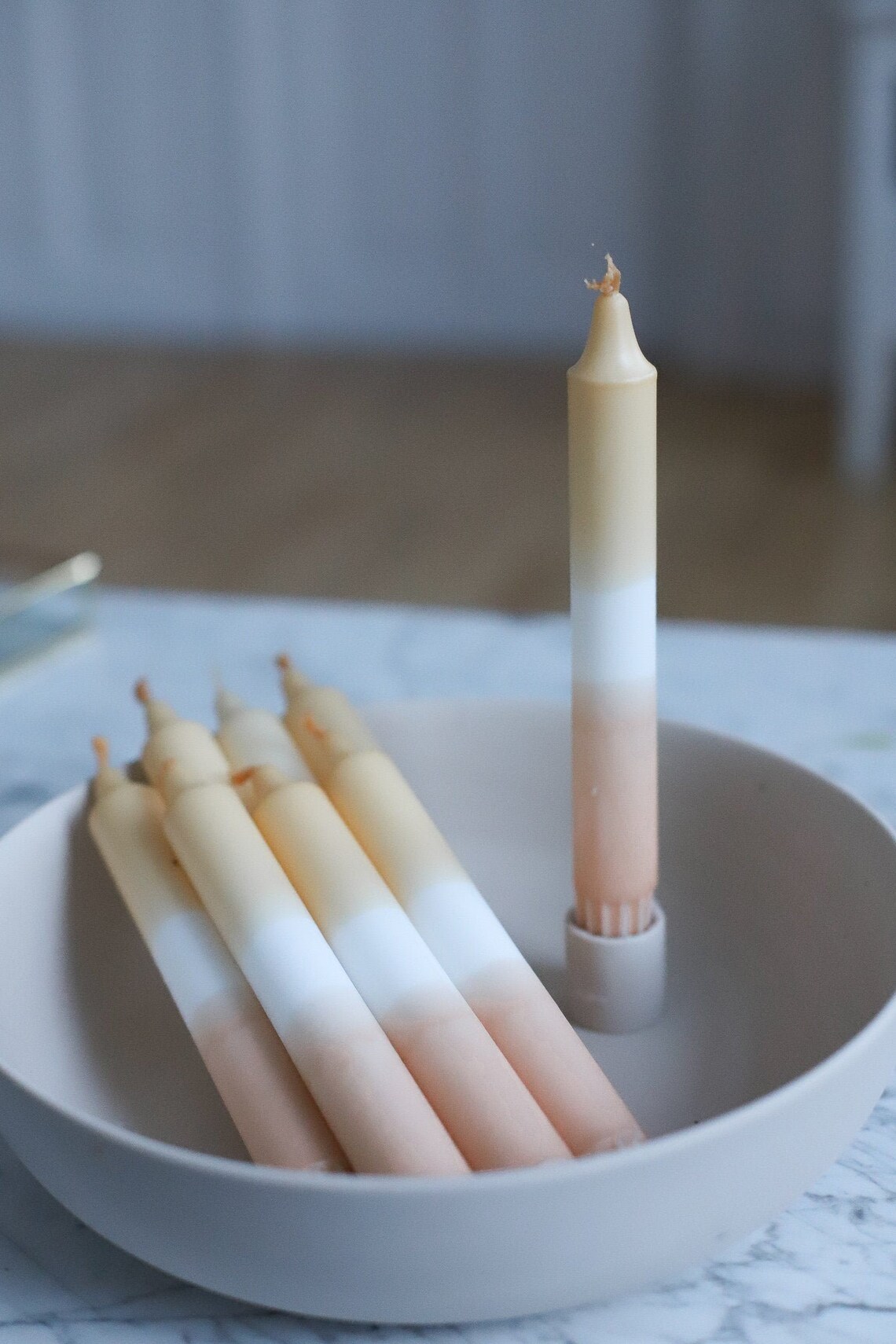 4 pieces vegan stearin DIP DYE candles pastel candle stick Etsy